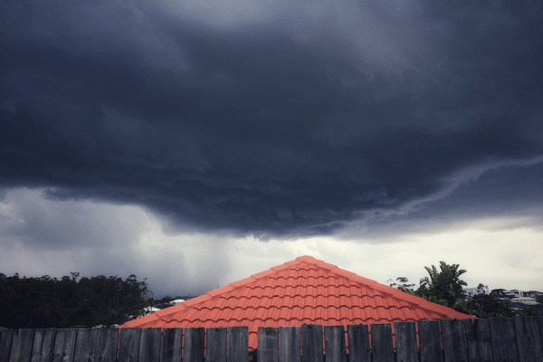 Storm over residential house
