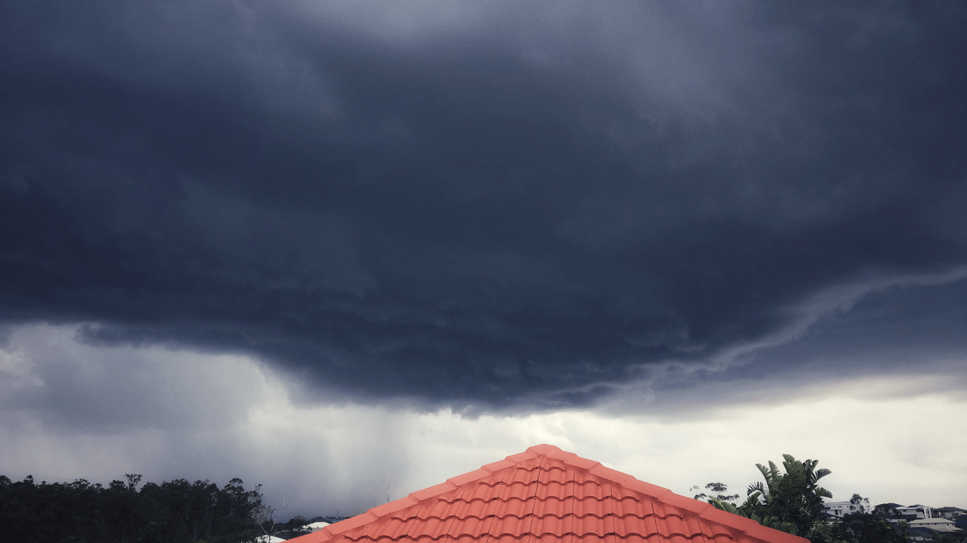 Storm over residential house