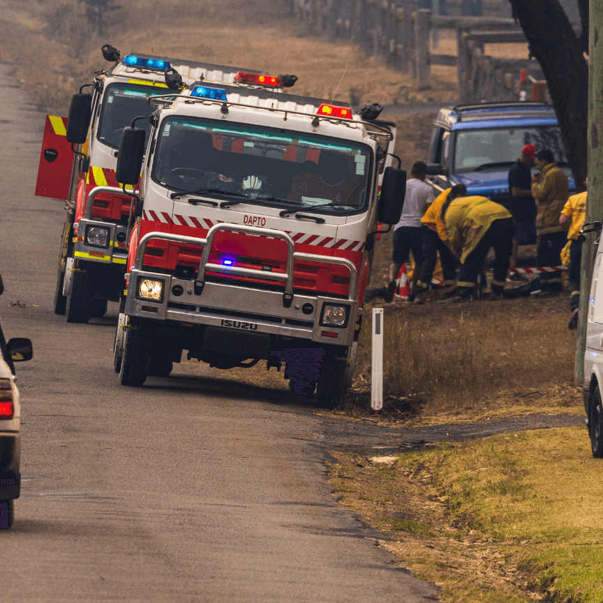 Emergency services responding to car crash