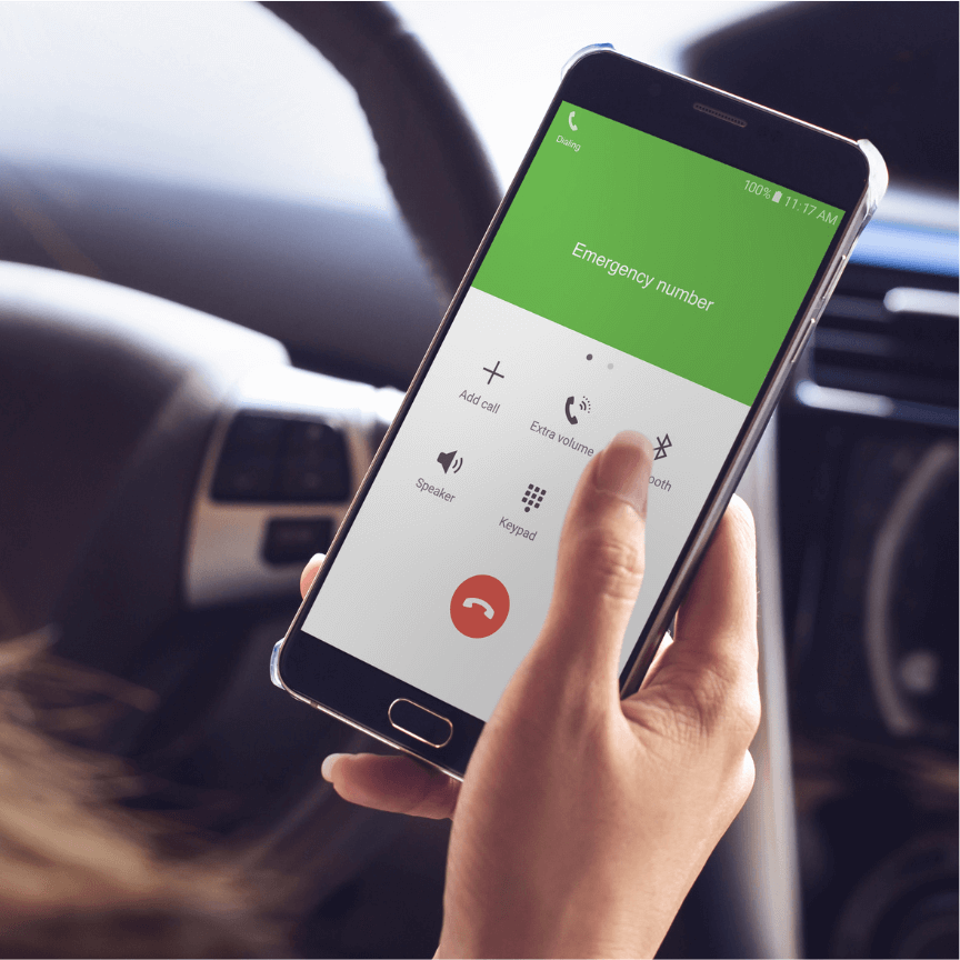 Female calling emergency number