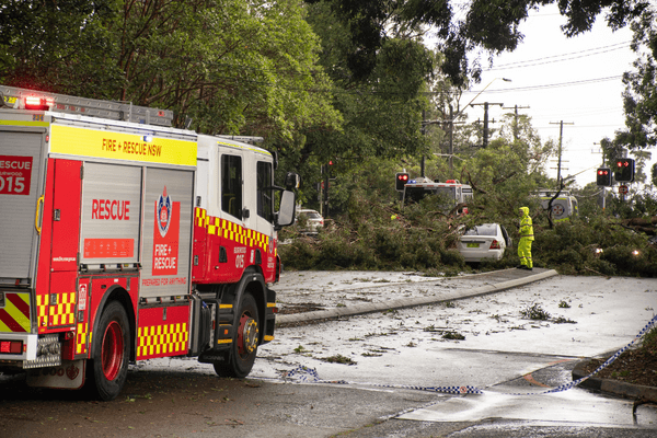 Emergency services responding after storm