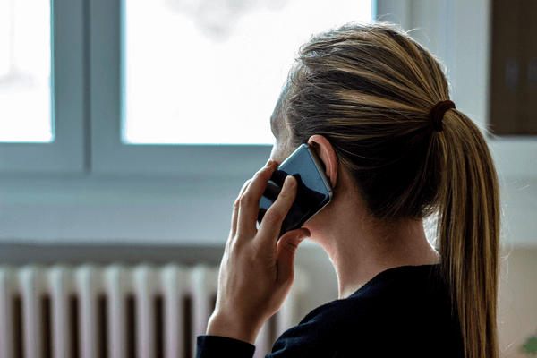 Female on phone