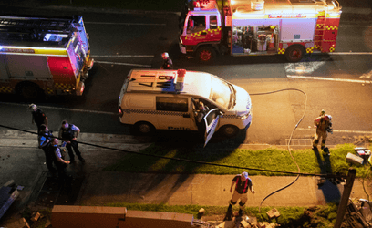 Emergency services responding to car crash