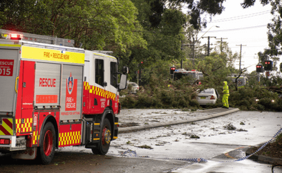 Emergency services responding to storm event