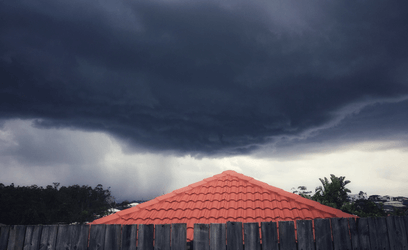 Storm over residential house